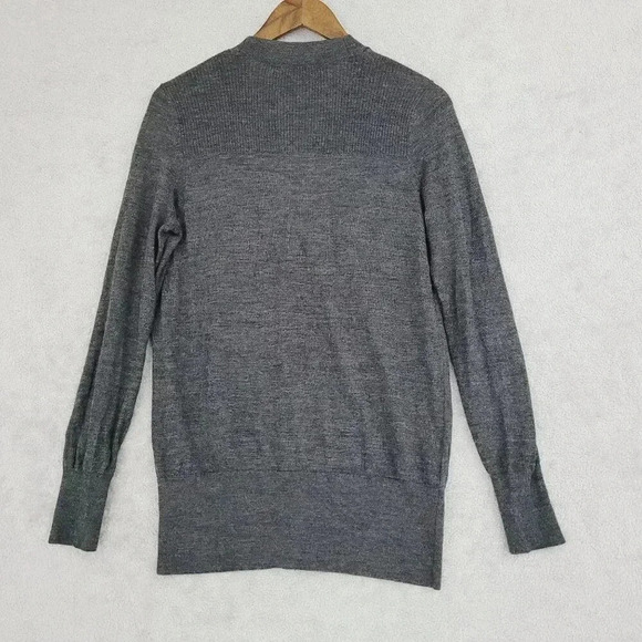 Loft Wool Blend Womens Medium Gray Button-Up Cardigan Sweater  11CT - Picture 2 of 6